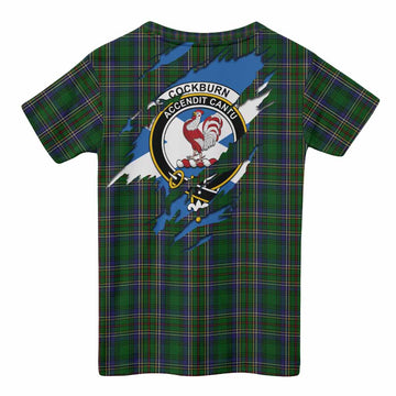 Cockburn Clan Crest In Me Tartan Kid T-shirt Scotland Flag Style