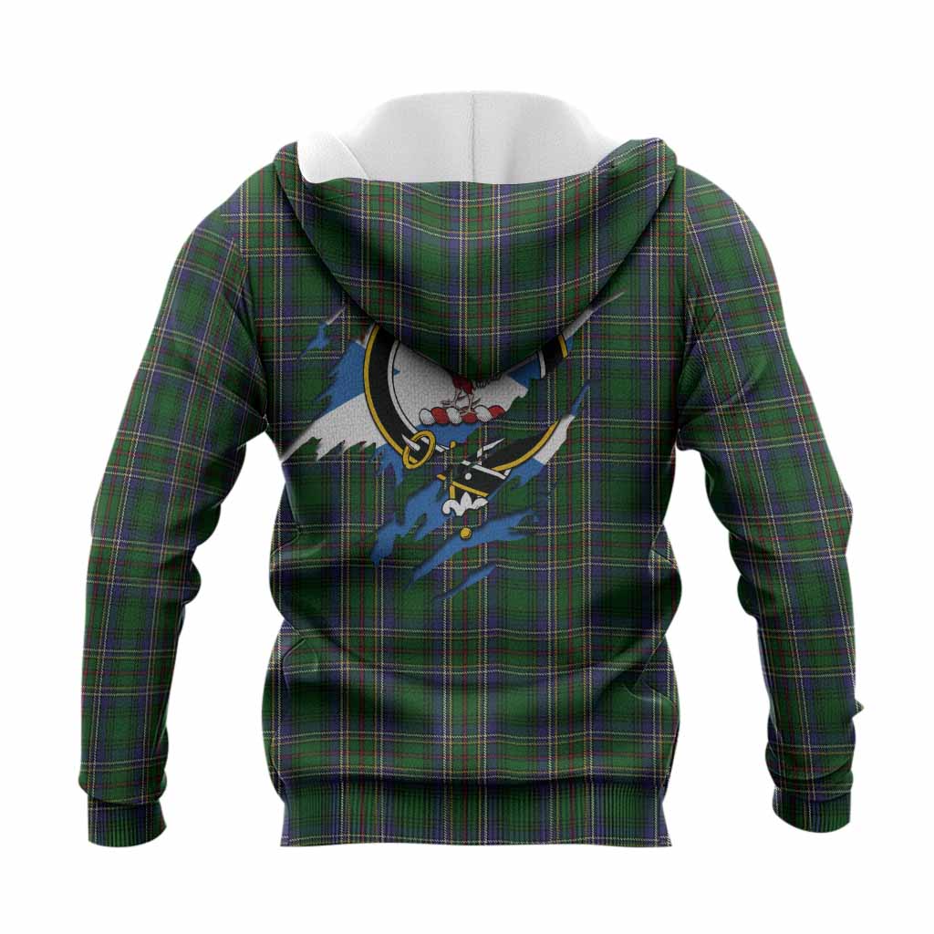 Cockburn Clan Crest In Me Tartan Knitted Hoodie Scotland Flag Style