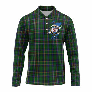 Cockburn Clan Crest In Me Tartan Long Sleeve Polo Shirt Scotland Flag Style