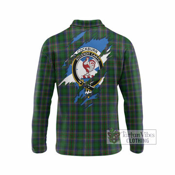 Cockburn Clan Crest In Me Tartan Long Sleeve Polo Shirt Scotland Flag Style