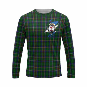 Cockburn Clan Crest In Me Tartan Long Sleeve T-Shirt Scotland Flag Style