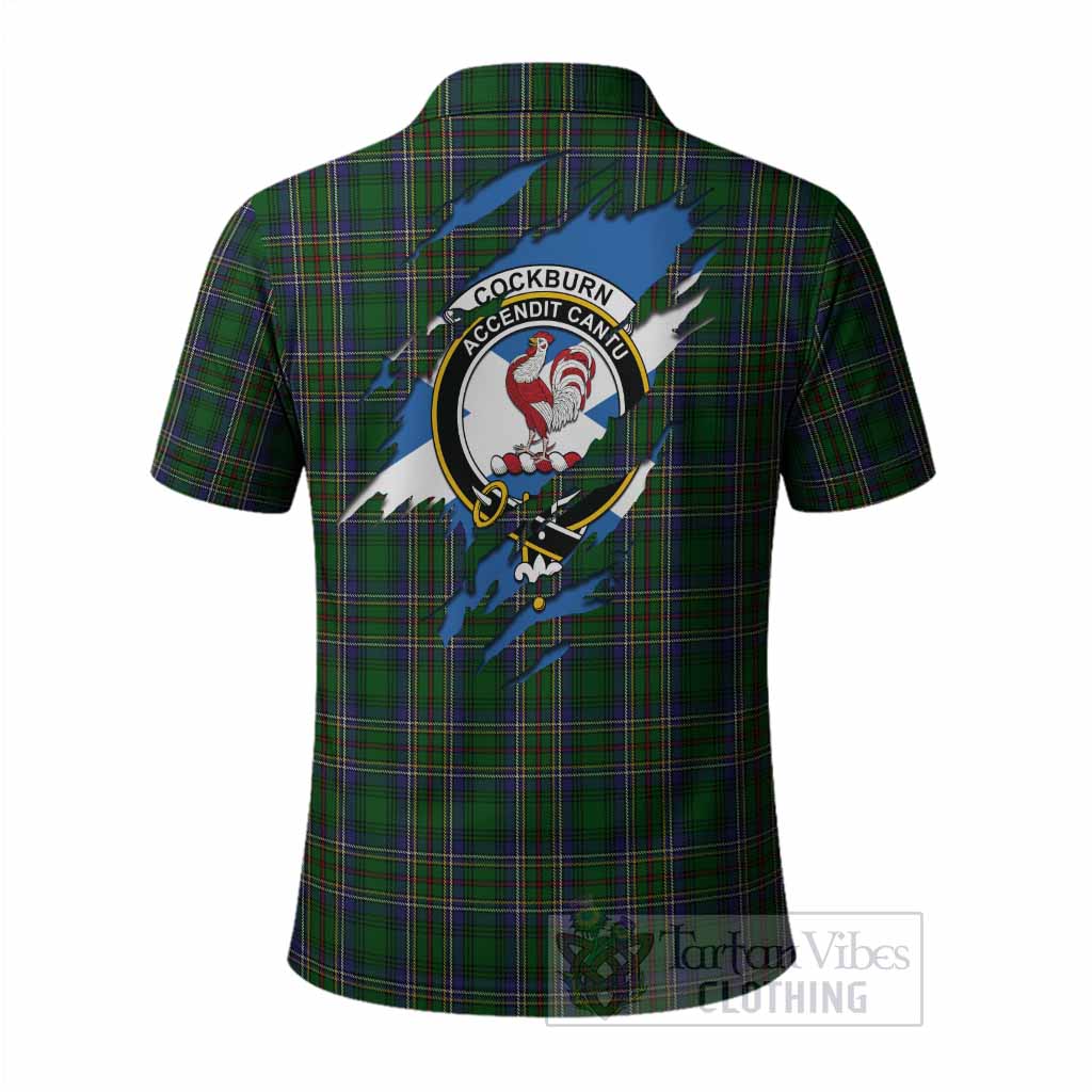 Cockburn Clan Crest In Me Tartan Polo Shirt Scotland Flag Style