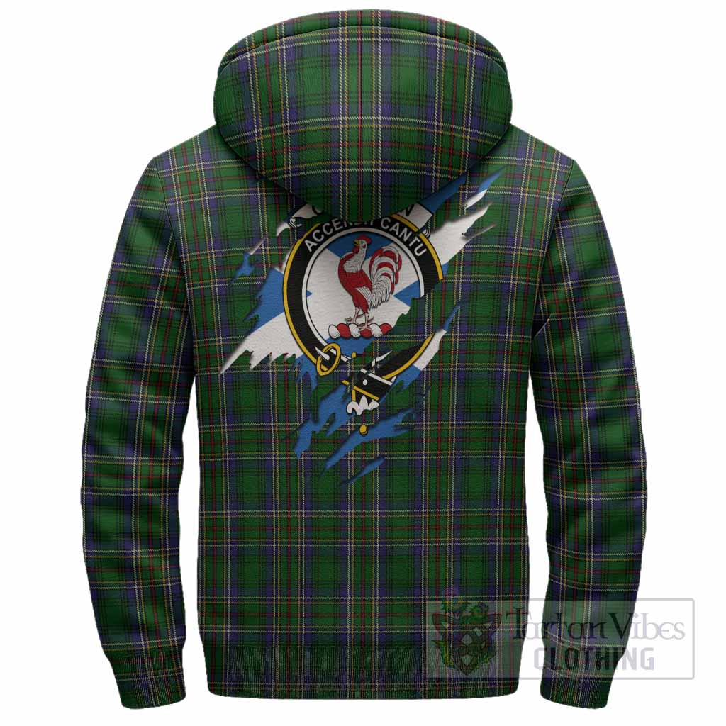 Cockburn Clan Crest In Me Tartan Sherpa Hoodie Scotland Flag Style