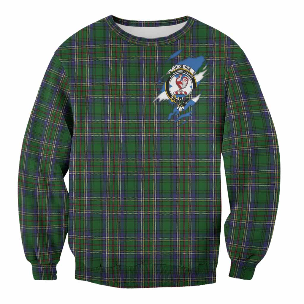 Cockburn Clan Crest In Me Tartan Sweatshirt Scotland Flag Style