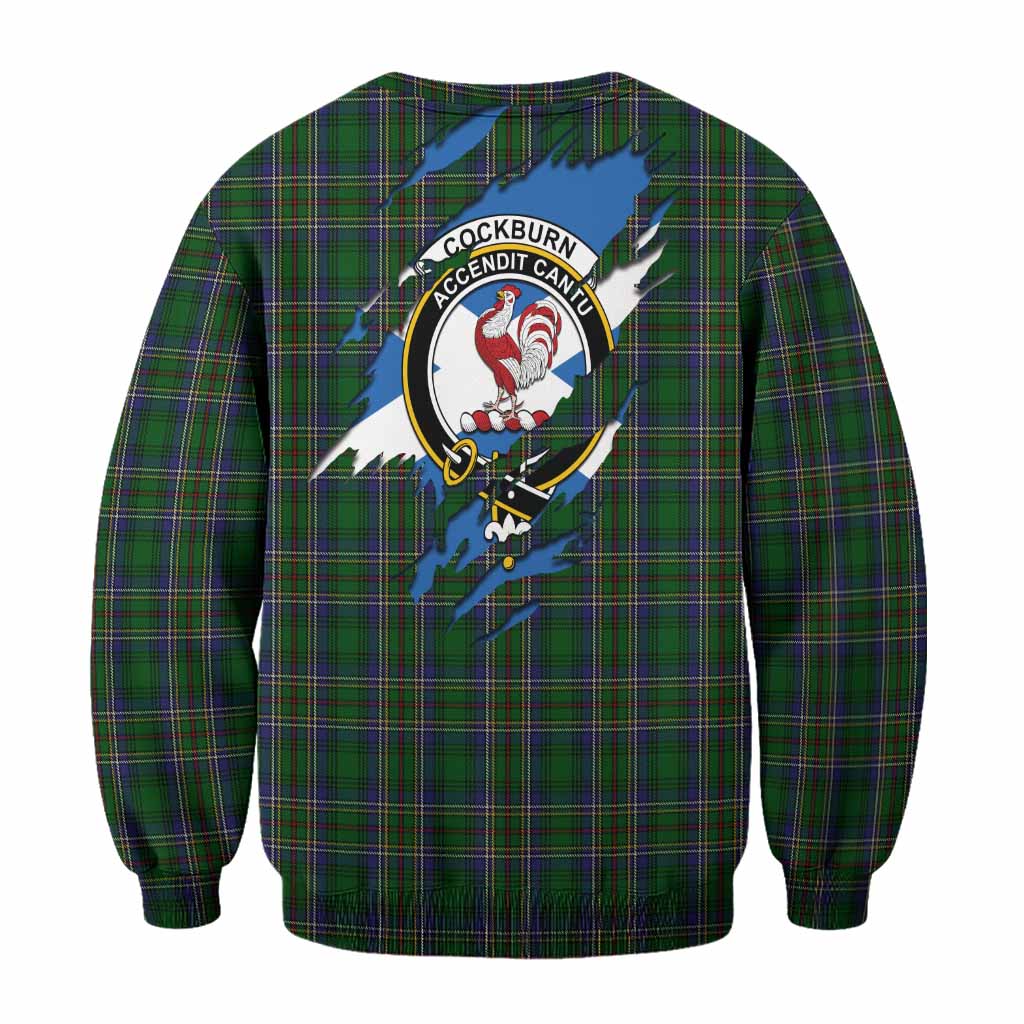 Cockburn Clan Crest In Me Tartan Sweatshirt Scotland Flag Style
