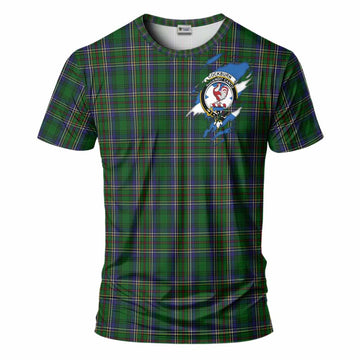 Cockburn Clan Crest In Me Tartan T-Shirt Scotland Flag Style