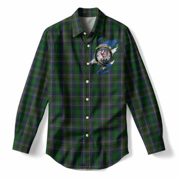Cockburn Clan Crest In Me Tartan Women Casual Shirt Scotland Flag Style