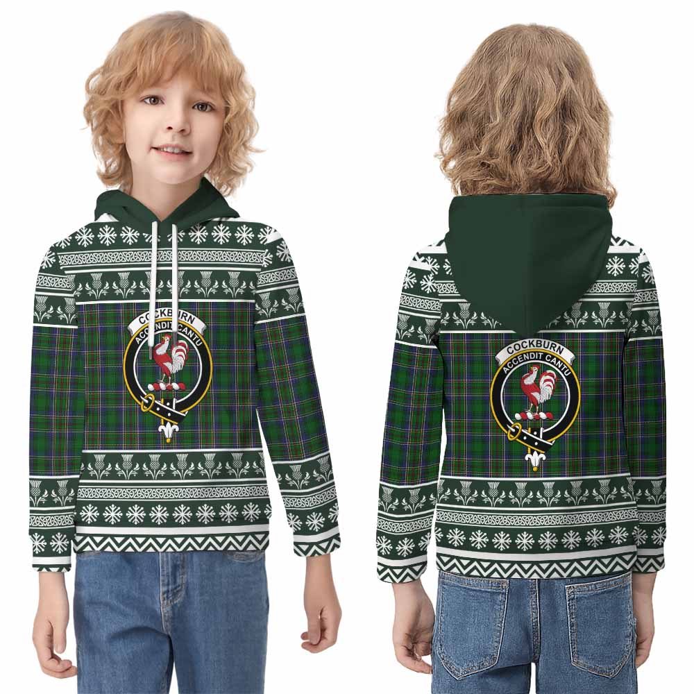 Cockburn Clan Tartan Christmas Kid Hoodie with Family Crest - Tartan Vibes Clothing