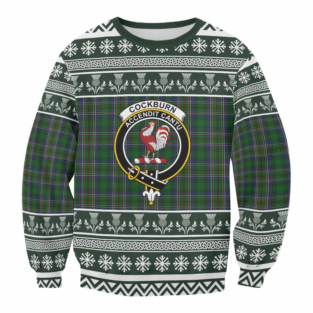 Cockburn Clan Tartan Christmas Sweatshirt with Family Crest - Tartan Vibes Clothing