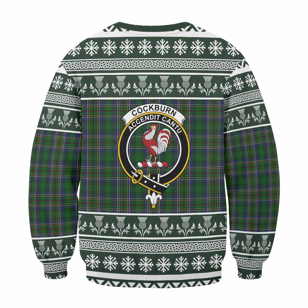 Cockburn Clan Tartan Christmas Sweatshirt with Family Crest - Tartan Vibes Clothing