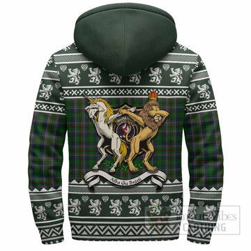 Cockburn Clan Tartan Crest Christmas Fleece Hoodie Coat of Arms Funny Style