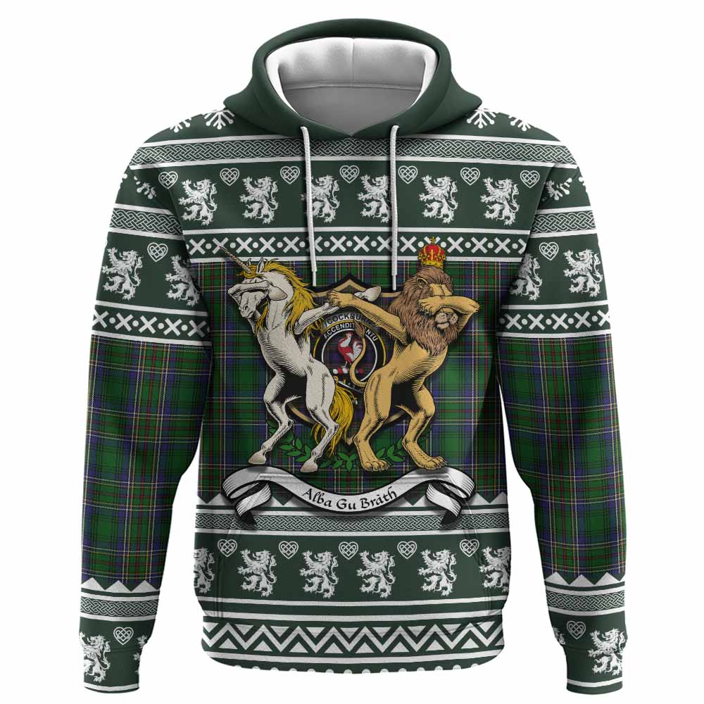 Cockburn Clan Tartan Crest Christmas Hoodie Coat of Arms Funny Style - Tartan Vibes Clothing