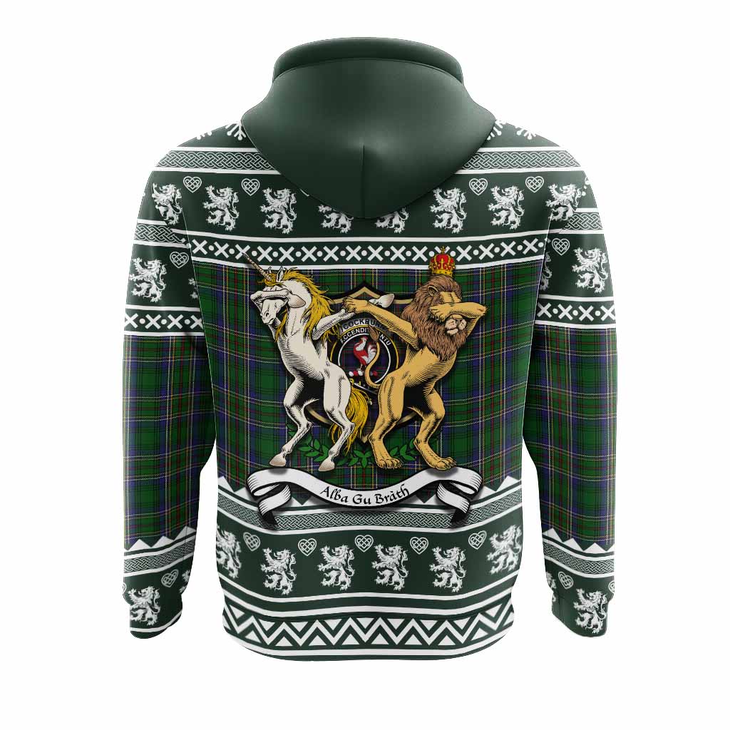 Cockburn Clan Tartan Crest Christmas Hoodie Coat of Arms Funny Style - Tartan Vibes Clothing