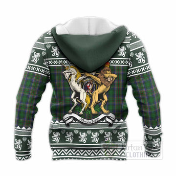 Cockburn Clan Tartan Crest Christmas Knitted Hoodie Coat of Arms Funny Style