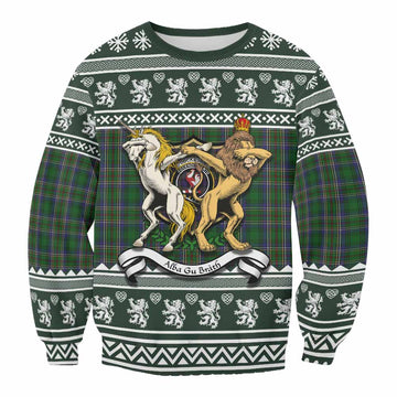 Cockburn Clan Tartan Crest Christmas Sweatshirt Coat of Arms Funny Style