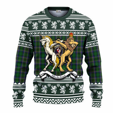 Cockburn Clan Tartan Crest Christmas Ugly Sweater Coat of Arms Funny Style