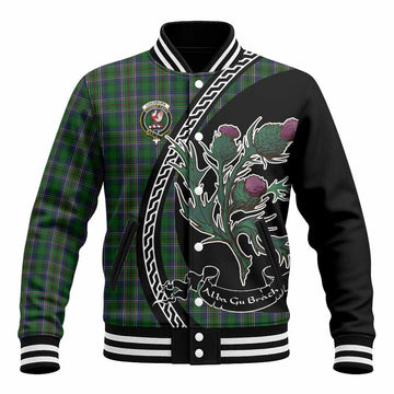 Cockburn Family Crest Tartan Baseball Jacket Alba Thistle Inspired