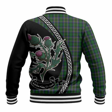 Cockburn Family Crest Tartan Baseball Jacket Alba Thistle Inspired
