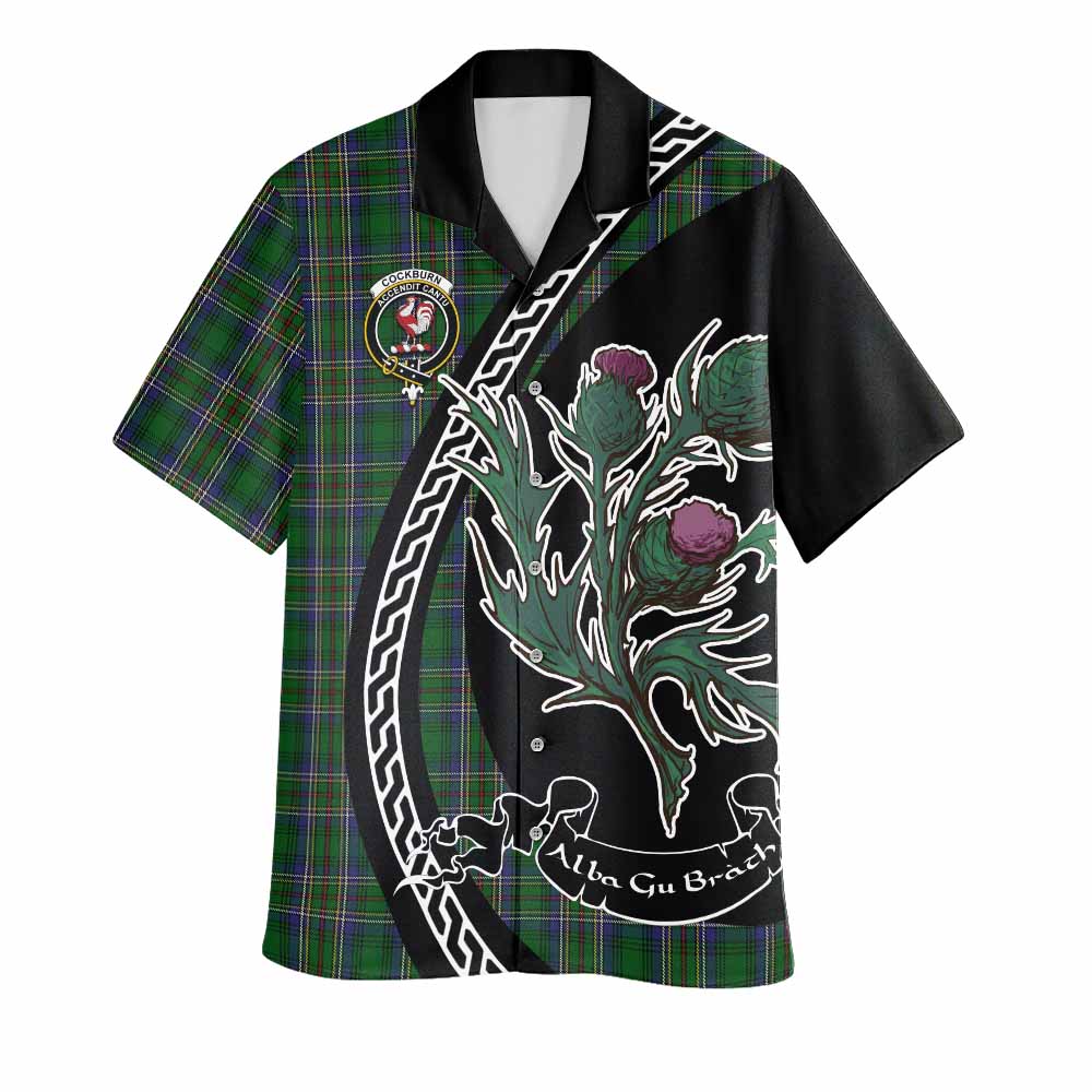 Cockburn Family Crest Tartan Hawaiian Shirt Alba Thistle Inspired - Tartan Vibes Clothing