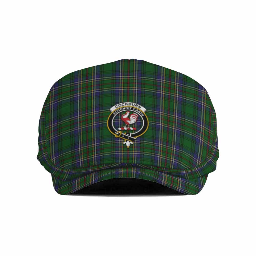 Cockburn Family Crest Tartan Jeff Cap, Tartan Flat Cap