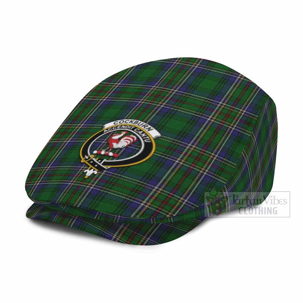 Cockburn Family Crest Tartan Jeff Cap, Tartan Flat Cap
