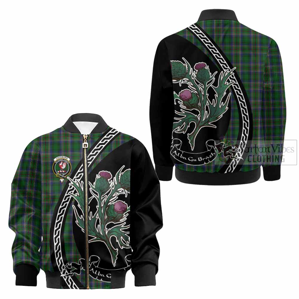 Cockburn Family Crest Tartan Kid Bomber Jacket Alba Thistle Inspired - Tartan Vibes Clothing