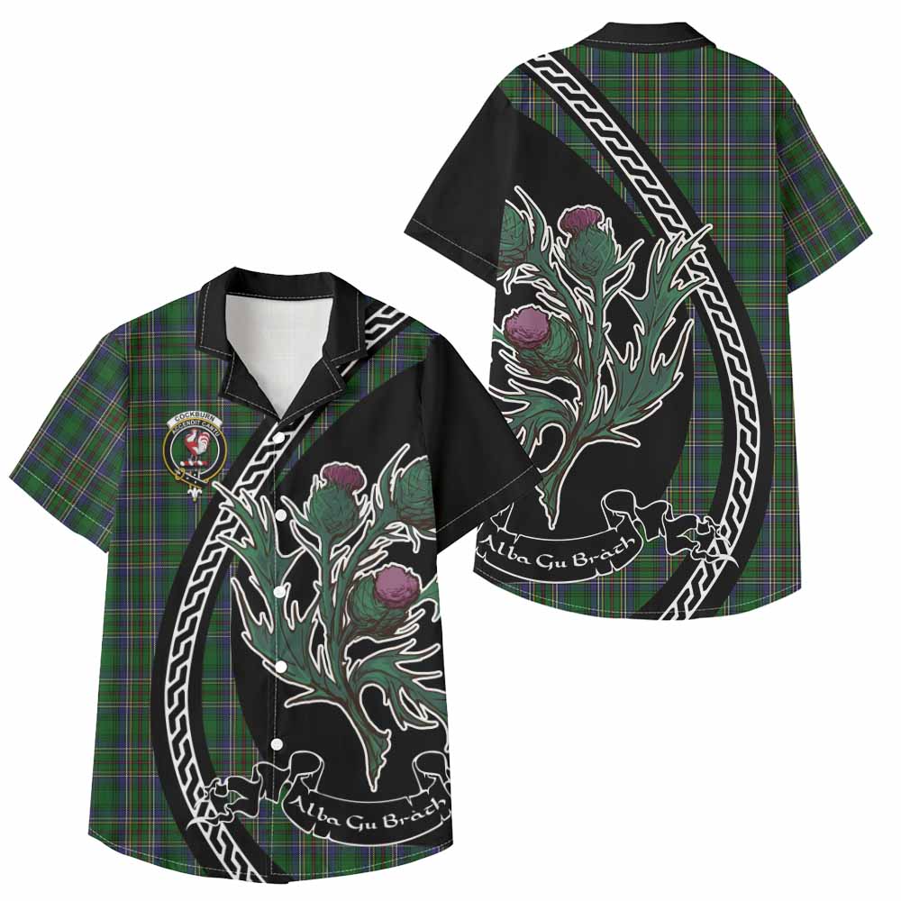 Cockburn Family Crest Tartan Kid Hawaiian Shirt Alba Thistle Inspired - Tartan Vibes Clothing