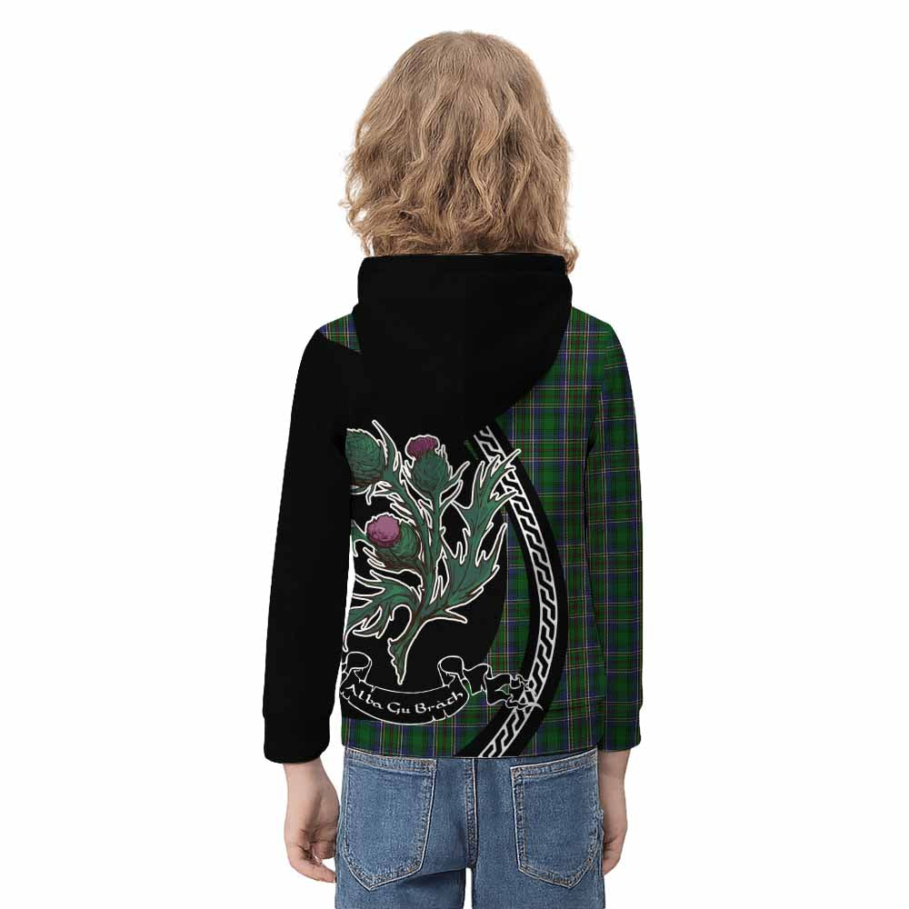 Cockburn Family Crest Tartan Kid Hoodie Alba Thistle Inspired - Tartan Vibes Clothing