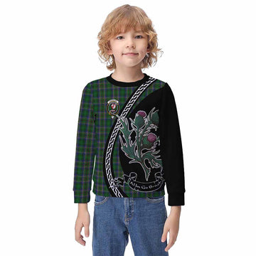 Cockburn Family Crest Tartan Kid Knitted Sweatshirt Alba Thistle Inspired - Tartan Vibes Clothing
