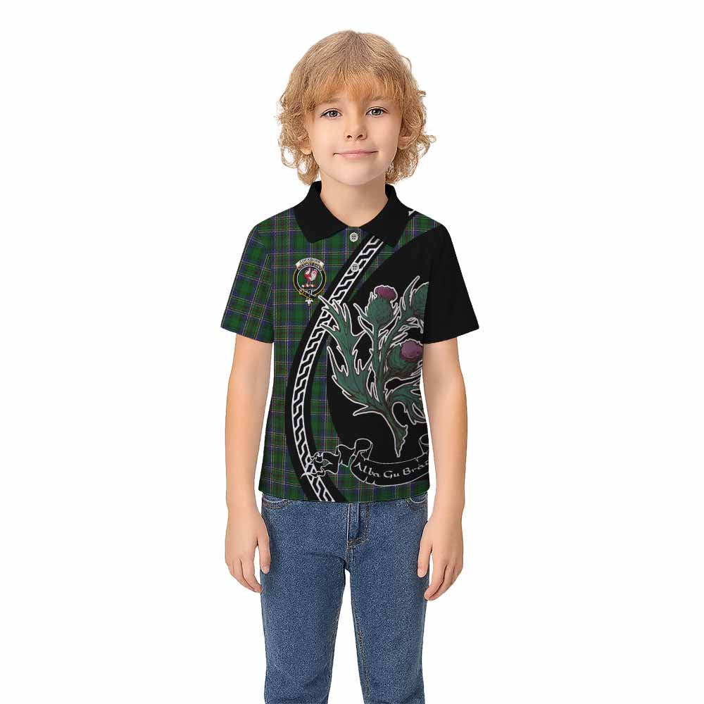 Cockburn Family Crest Tartan Kid Polo Shirt Alba Thistle Inspired - Tartan Vibes Clothing