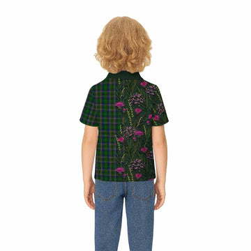 Cockburn Family Crest Tartan Kid Polo Shirt Scottish Thistle Flower Pattern Half Style - Tartan Vibes Clothing