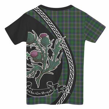 Cockburn Family Crest Tartan Kid T-shirt Alba Thistle Inspired - Tartan Vibes Clothing