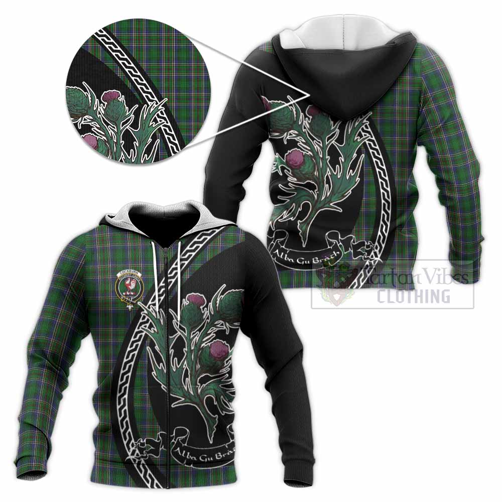 Cockburn Family Crest Tartan Knitted Hoodie Alba Thistle Inspired - Tartan Vibes Clothing