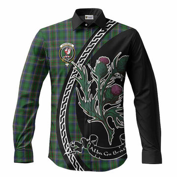 Cockburn Family Crest Tartan Long Sleeve Button Shirts Alba Thistle Inspired - Tartan Vibes Clothing