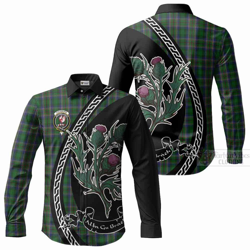 Cockburn Family Crest Tartan Long Sleeve Button Shirts Alba Thistle Inspired - Tartan Vibes Clothing