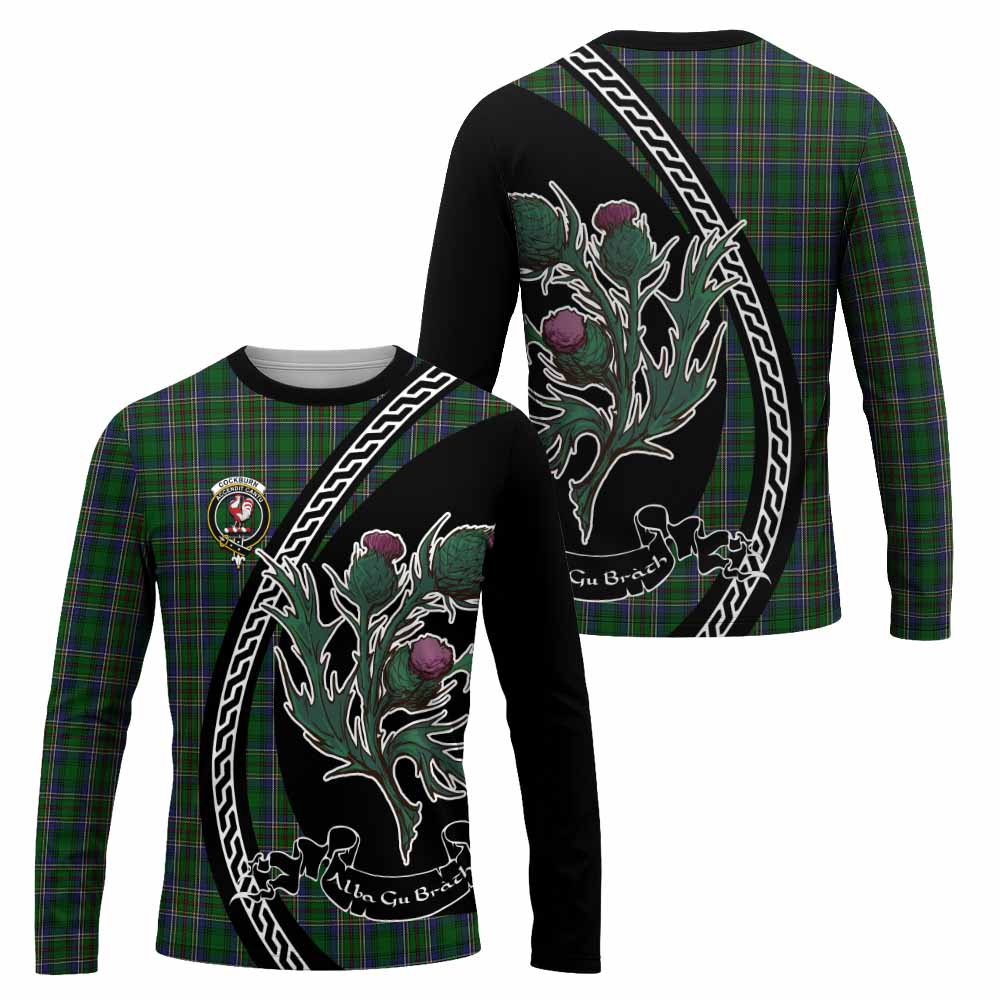 Cockburn Family Crest Tartan Long Sleeve T-Shirt Alba Thistle Inspired - Tartan Vibes Clothing