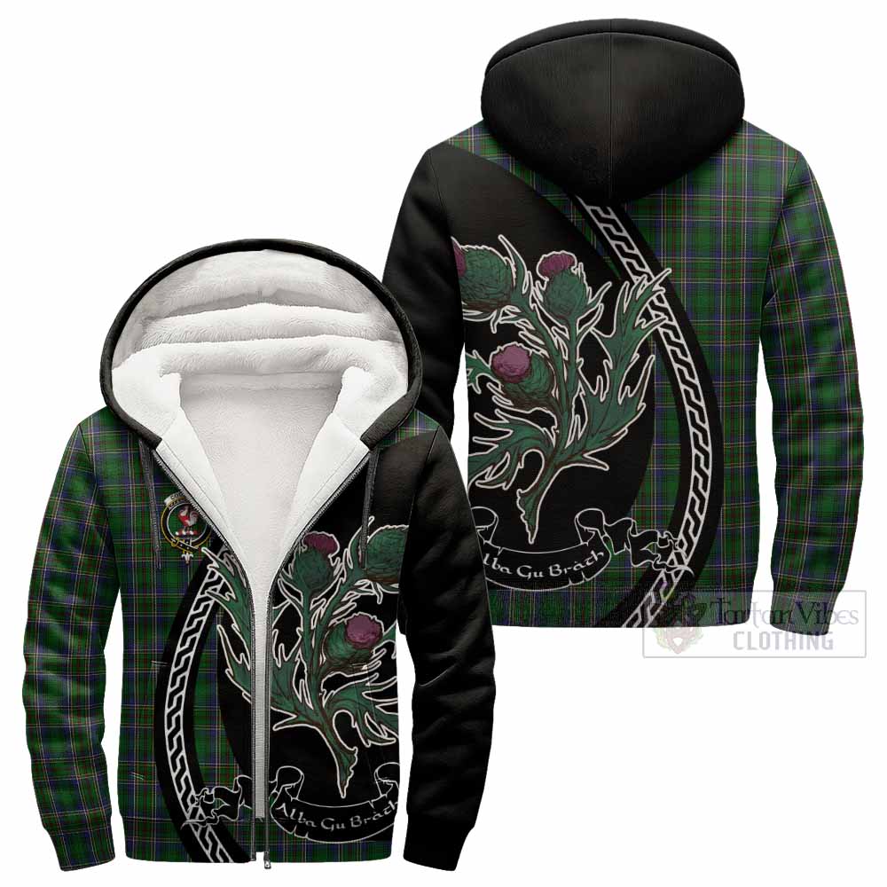 Cockburn Family Crest Tartan Sherpa Hoodie Alba Thistle Inspired - Tartan Vibes Clothing