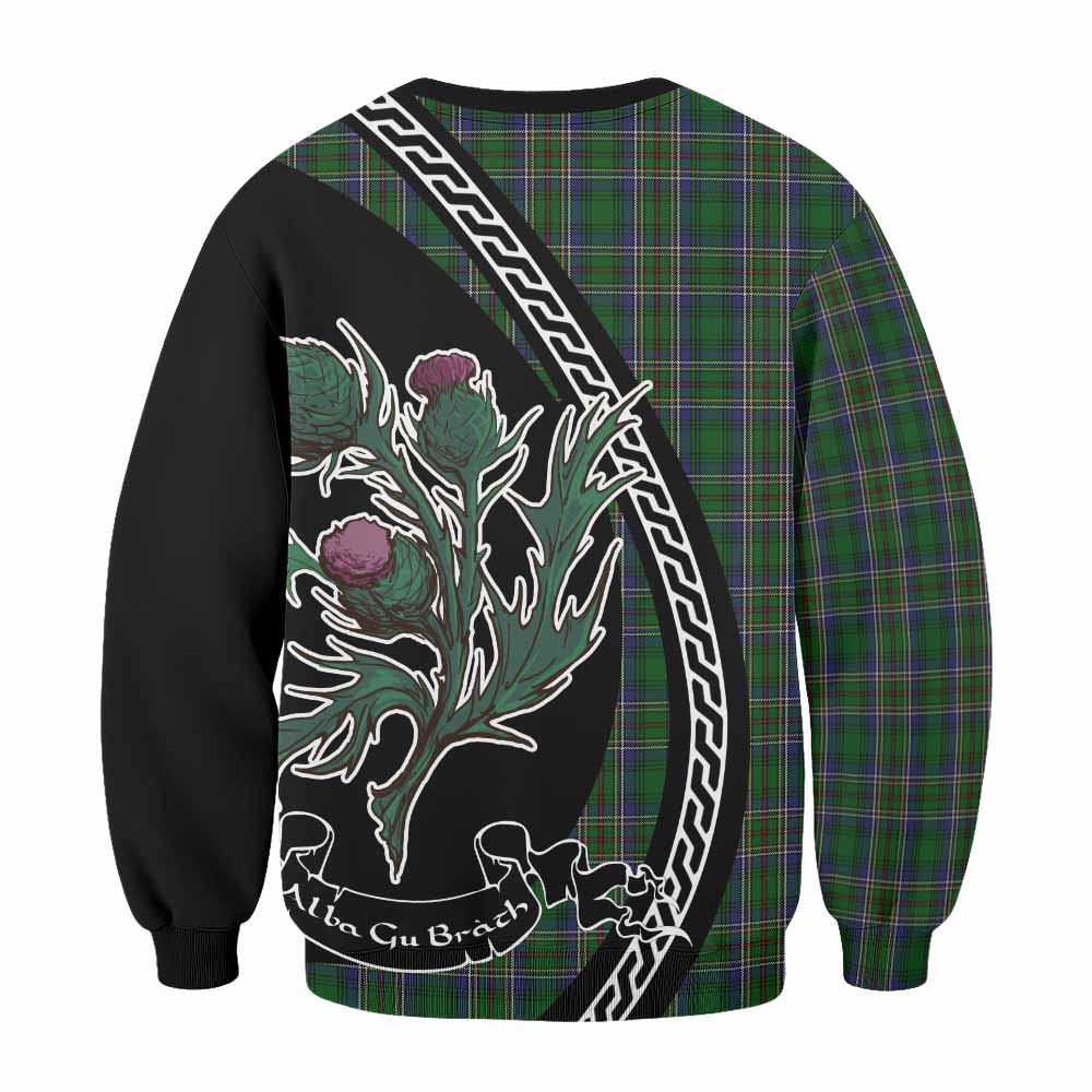 Cockburn Family Crest Tartan Sweatshirt Alba Thistle Inspired - Tartan Vibes Clothing