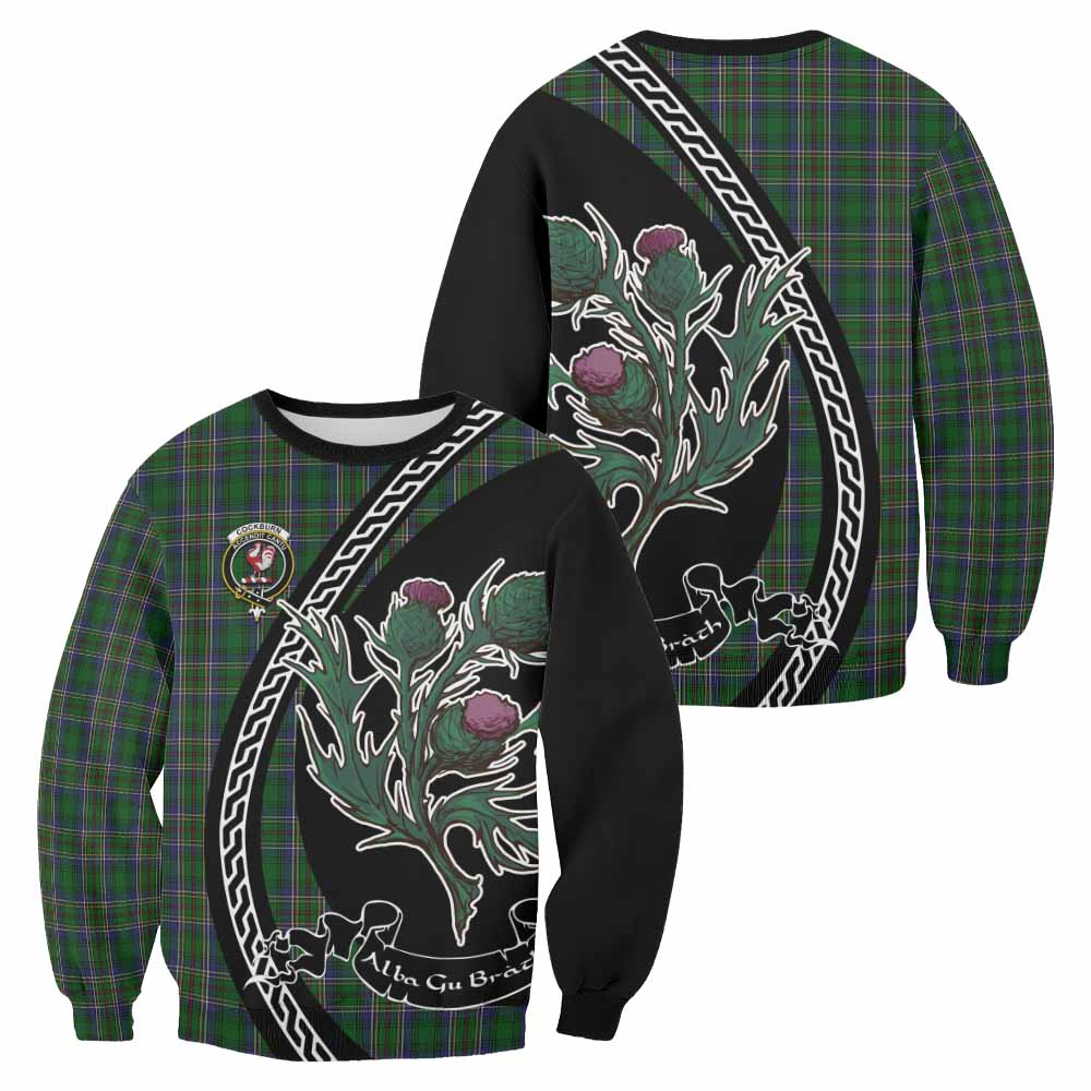 Cockburn Family Crest Tartan Sweatshirt Alba Thistle Inspired - Tartan Vibes Clothing