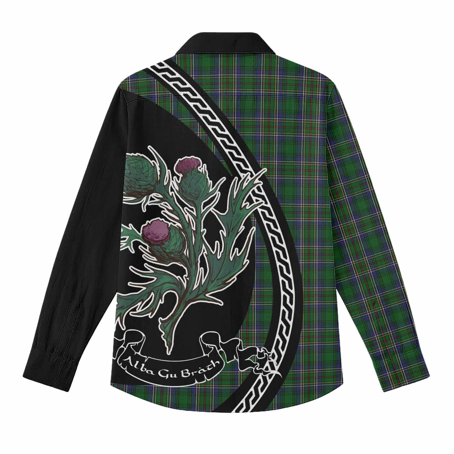 Cockburn Family Crest Tartan Women Casual Shirt Alba Thistle Inspired - Tartan Vibes Clothing