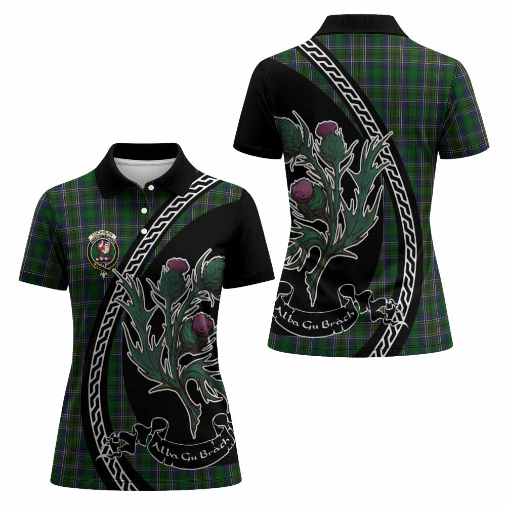 Cockburn Family Crest Tartan Women Polo Shirt Alba Thistle Inspired - Tartan Vibes Clothing