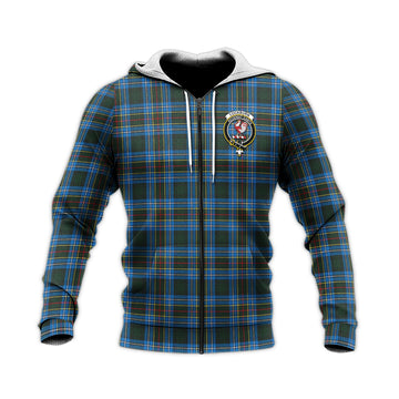 Cockburn Modern Tartan Knitted Hoodie with Family Crest
