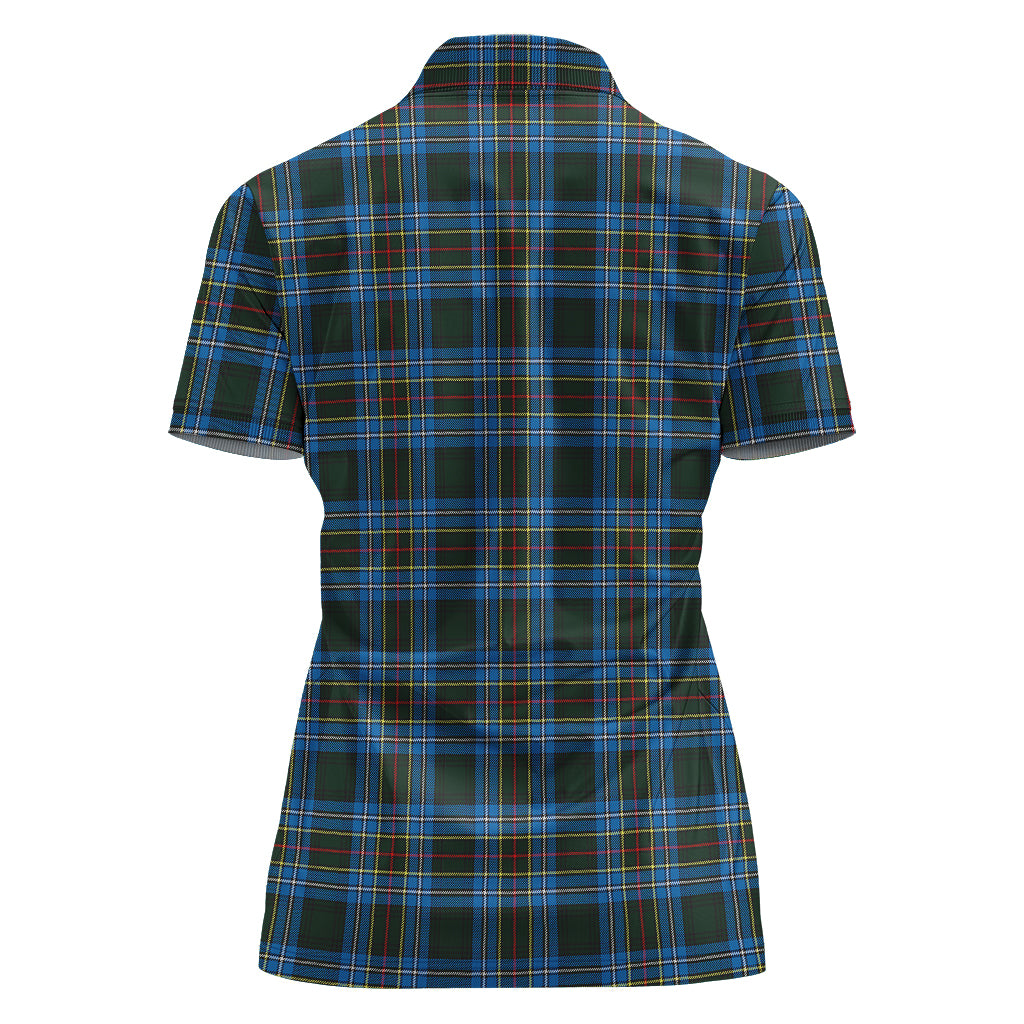 cockburn-modern-tartan-polo-shirt-with-family-crest-for-women