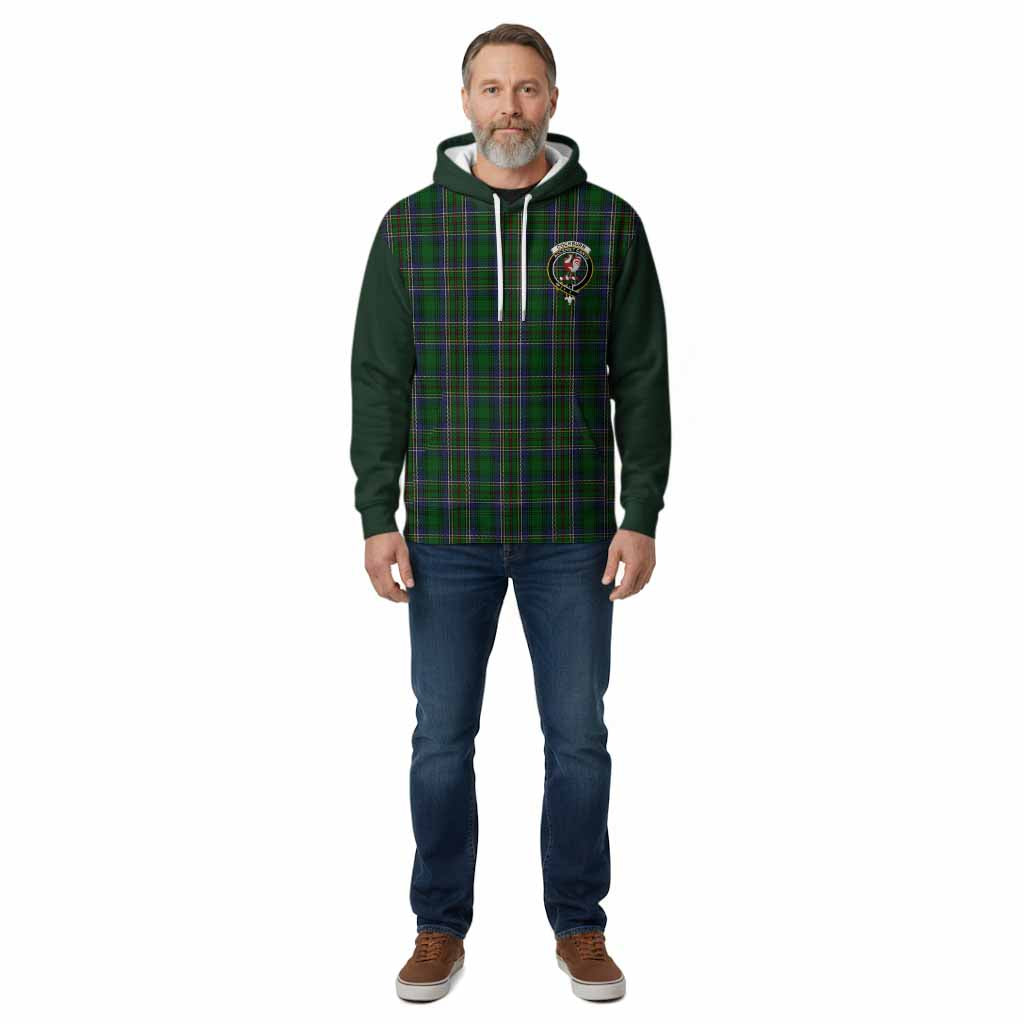 Cockburn Tartan Accent Cotton Hoodie with Family Crest