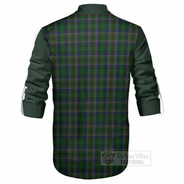Cockburn Tartan Accent Ghillie Shirt with Family Crest