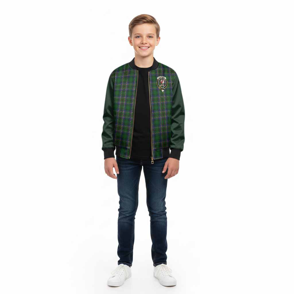 Cockburn Tartan Accent Kid Bomber Jacket with Family Crest