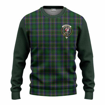 Cockburn Tartan Accent Knitted Sweater with Family Crest