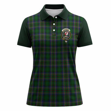 Cockburn Tartan Accent Women Polo Shirt with Family Crest