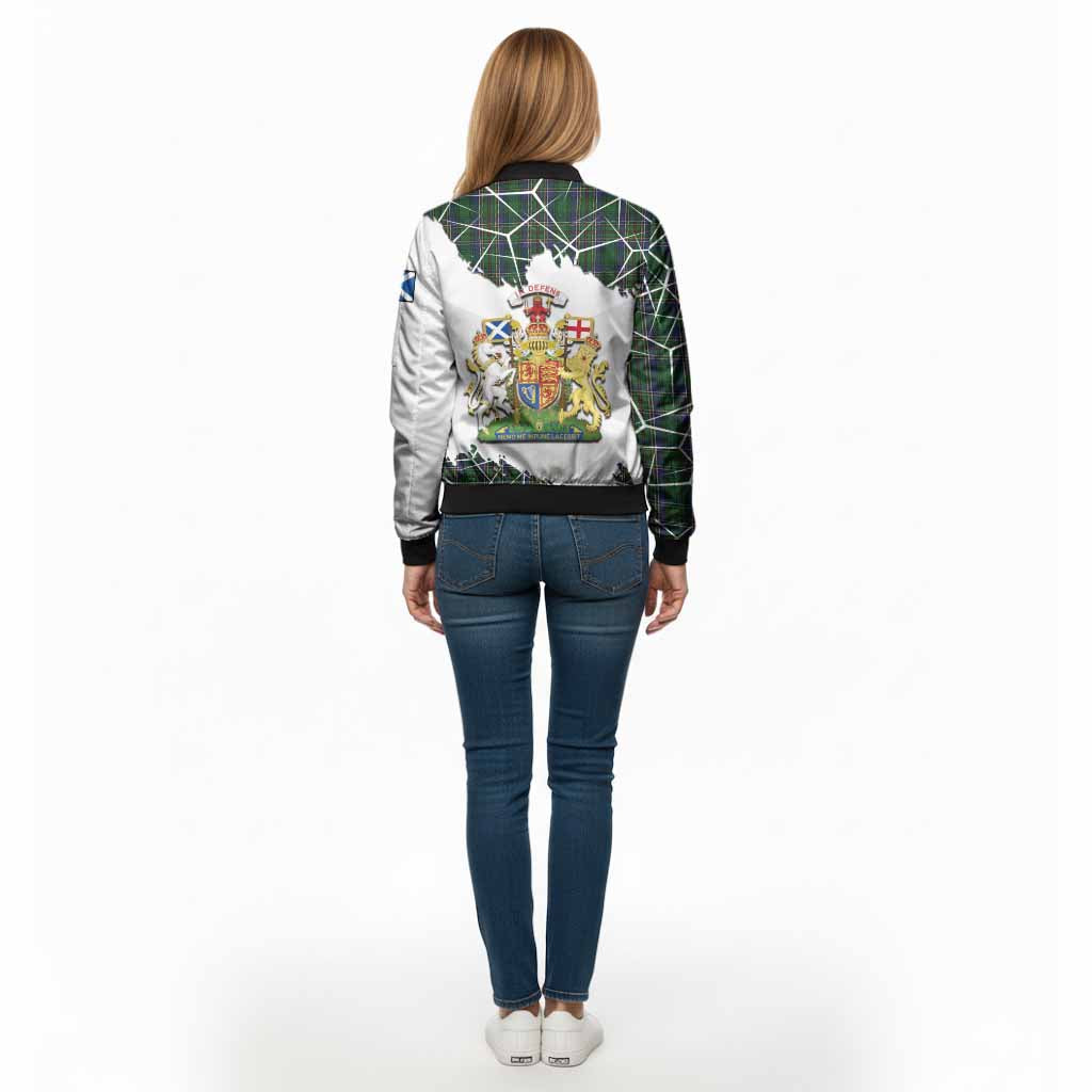 Cockburn Tartan Bomber Jacket with Family Crest and Lion Rampant Grunge Style