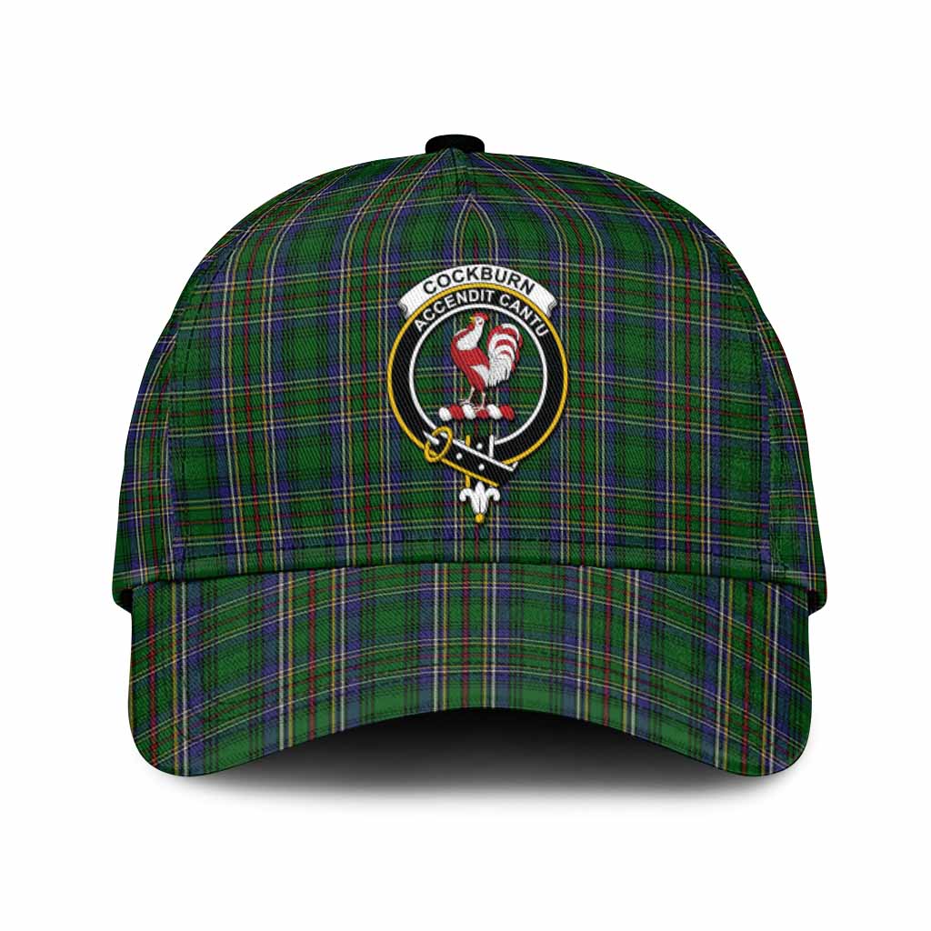 Cockburn Tartan Classic Cap with Family Crest